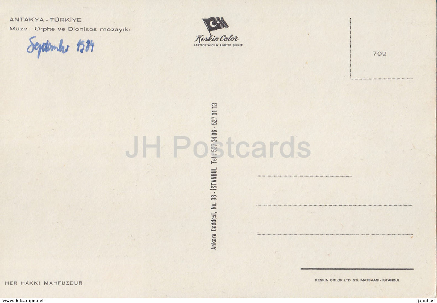 Antakya - Orpheus - mosaïque - multiview - 1984 - Turquie - utilisé