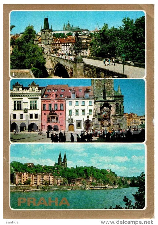 castle - town hall - Vyšehrad - Praha - Prague - Czechoslovakia - Czech - used 1988 - JH Postcards