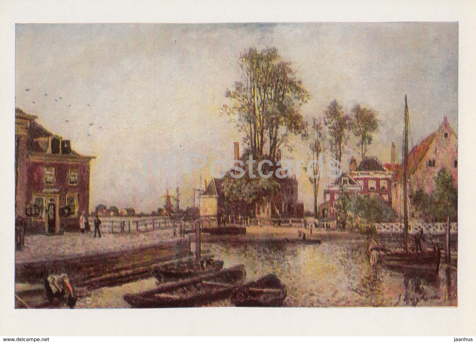 painting by Johan Barthold Jongkind - Embankment of the Channel - Dutch art - 1982 - Russia USSR - unused