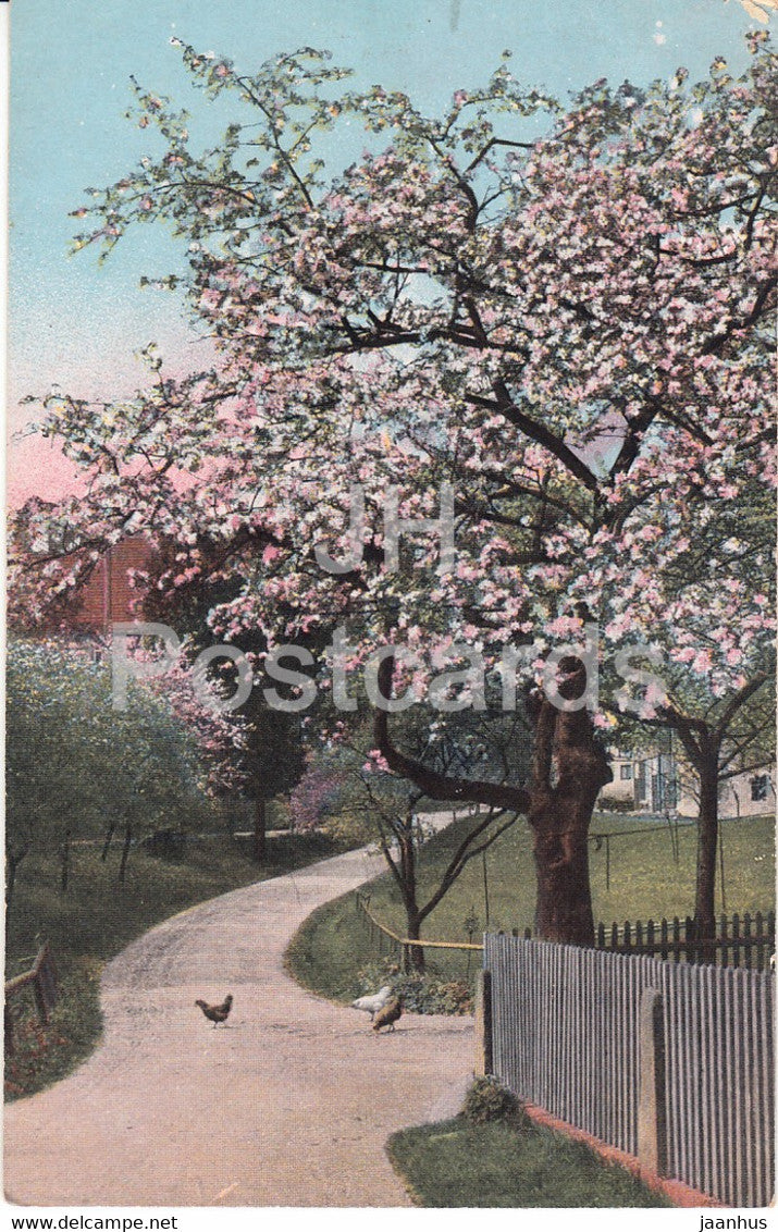 flowering trees - Platinovo - 4153 - old postcard - unused - JH Postcards