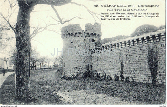 Guerande - Les remparts et la Tour de la Gaudinais - 228 - old postcard - France - unused - JH Postcards