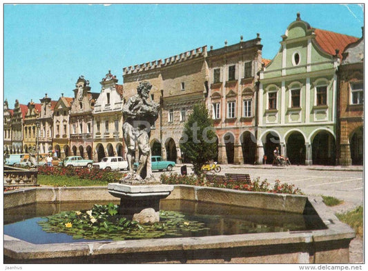 The protected historical town area - Telc - Czechoslovakia - Czech - used 1982 - JH Postcards