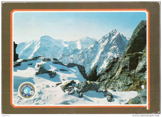 Slavkovsky shield - Gerlachovsky shield - mountain - Vysoke Tatry - High Tatras - Czechoslovakia - Slovakia - used 1982 - JH Postcards