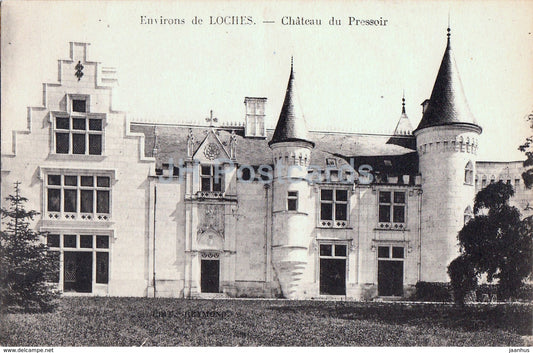 Environs de Loches - Chateau du Pressoir - castle - old postcard - France - used - JH Postcards