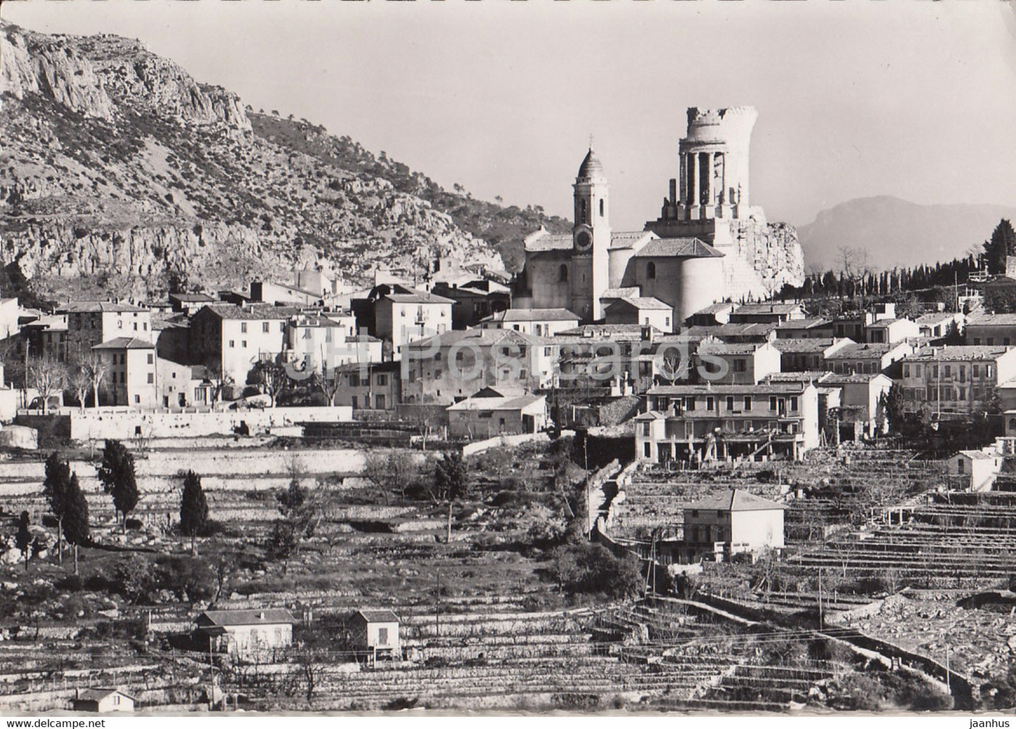 La Turbie - Le village et le Trophee d'Auguste - old postcard - 1964 - France - used - JH Postcards