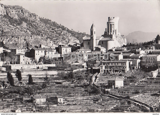 La Turbie - Le village et le Trophee d'Auguste - old postcard - 1964 - France - used - JH Postcards