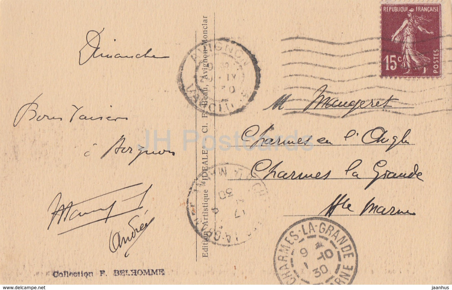 Le Pont du Gard - et riviere LE Gardon - Site Pittoresque - bridge - old postcard - 1930 - France - used