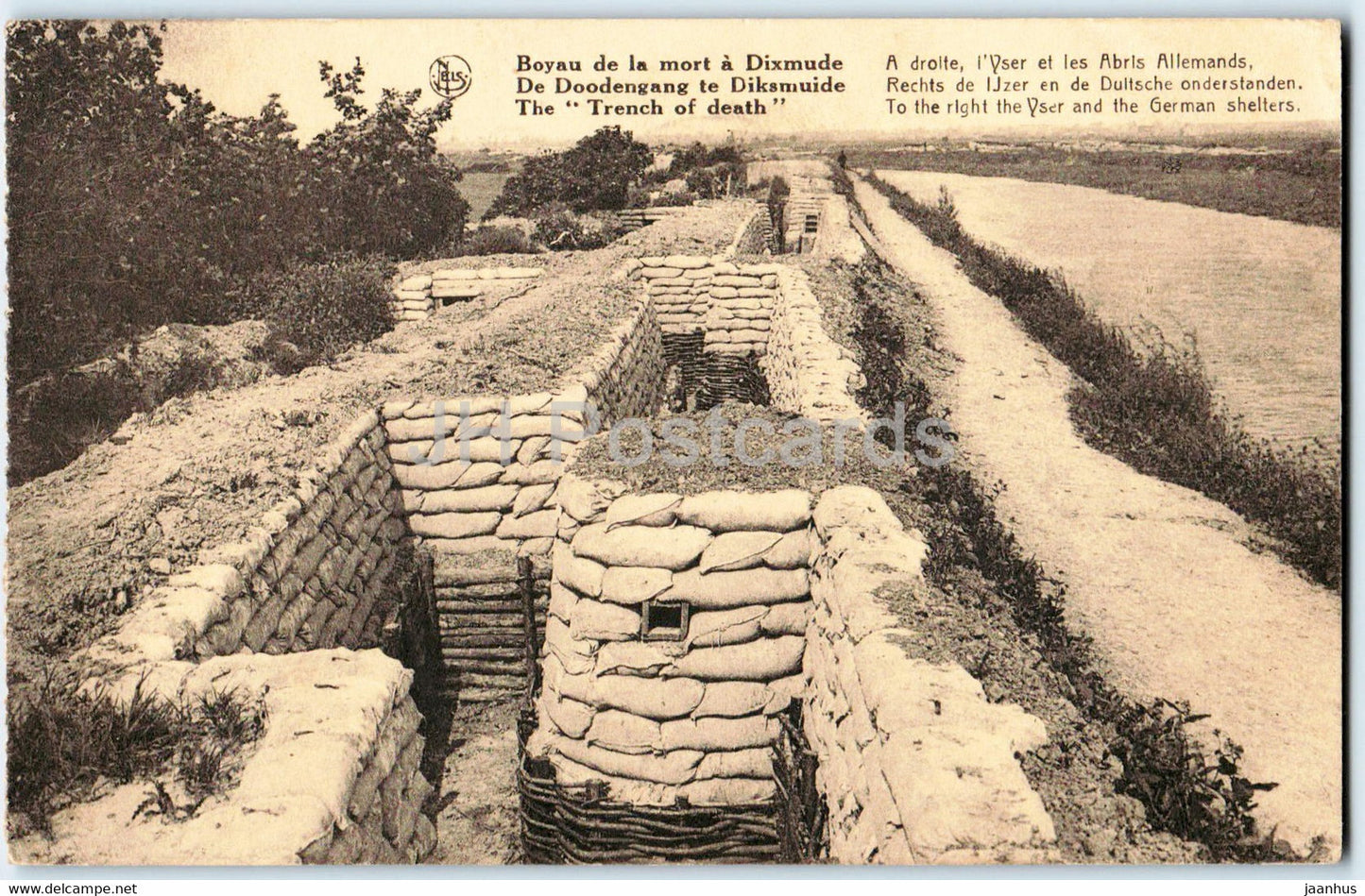 Diksmuide - Boyau de la mort a Dixmude - A Droite - military - old postcard - 1935 - Belgium - used - JH Postcards