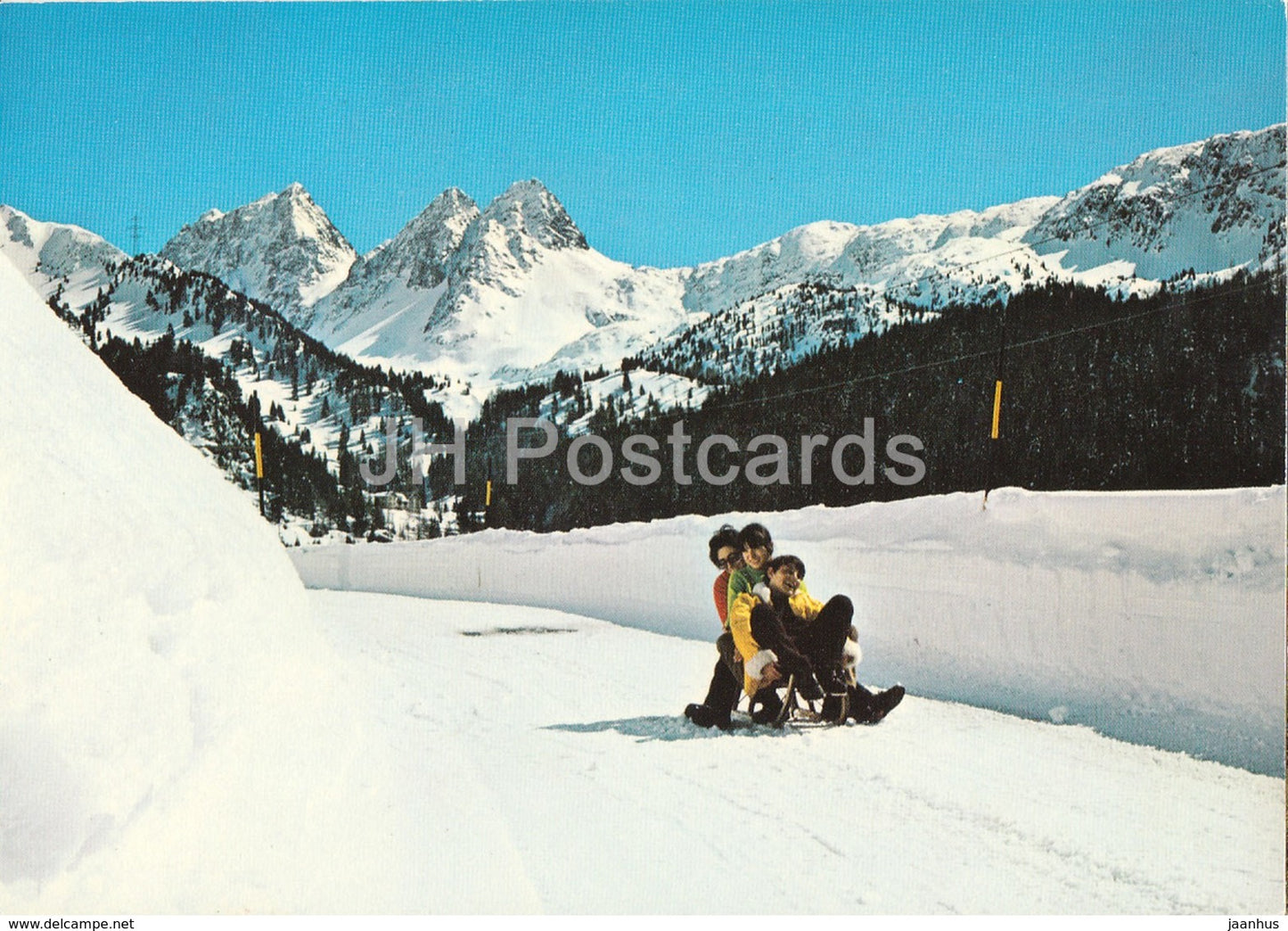 Schlittelbahn Preda Bergun - sledge - 1979 - Switzerland - used - JH Postcards