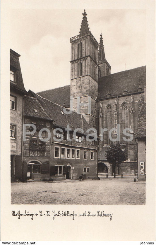 Rothenburg o d Tauber - Jakobskirche - church - 10 - old postcard - Germany - unused - JH Postcards