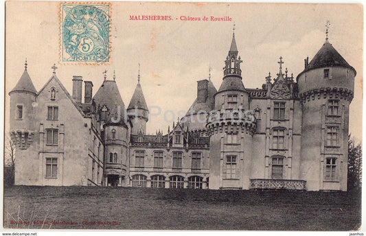 Malesherbes - Chateau de Rouville - castle - 1905 - old postcard - France - used - JH Postcards