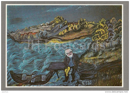 painting by H. Sturm - Viljandi Boatman II , 1976 - Estonian art - 1992 - Estonia - unused - JH Postcards