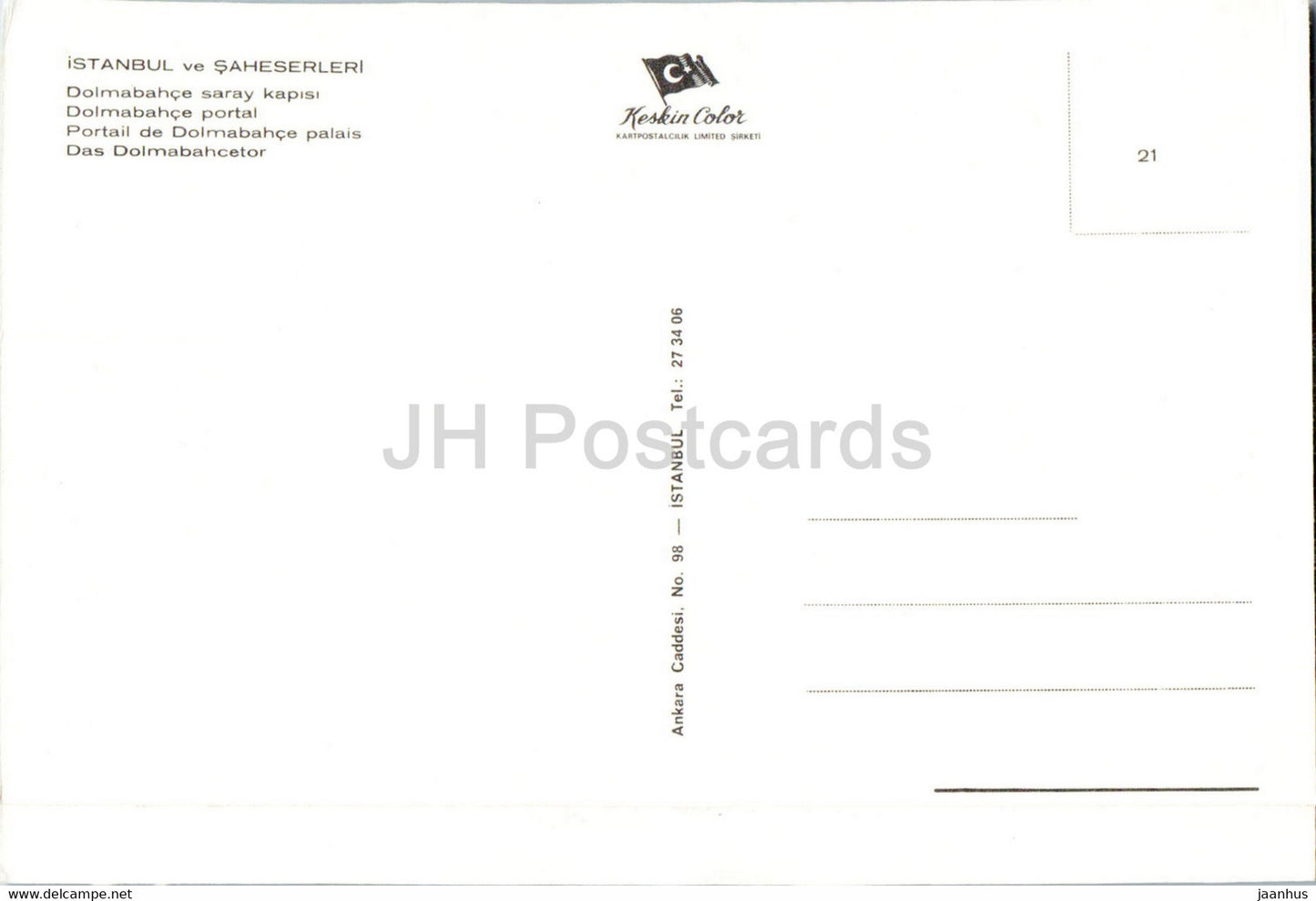 Istanbul - Portail de Dolmabahce - 21 - Keskin - Turquie - inutilisé