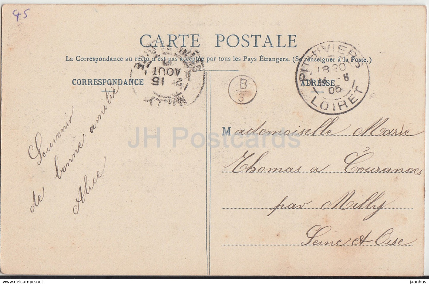 Malesherbes - Chateau de Rouville - Schloss - 1905 - alte Postkarte - Frankreich - gebraucht