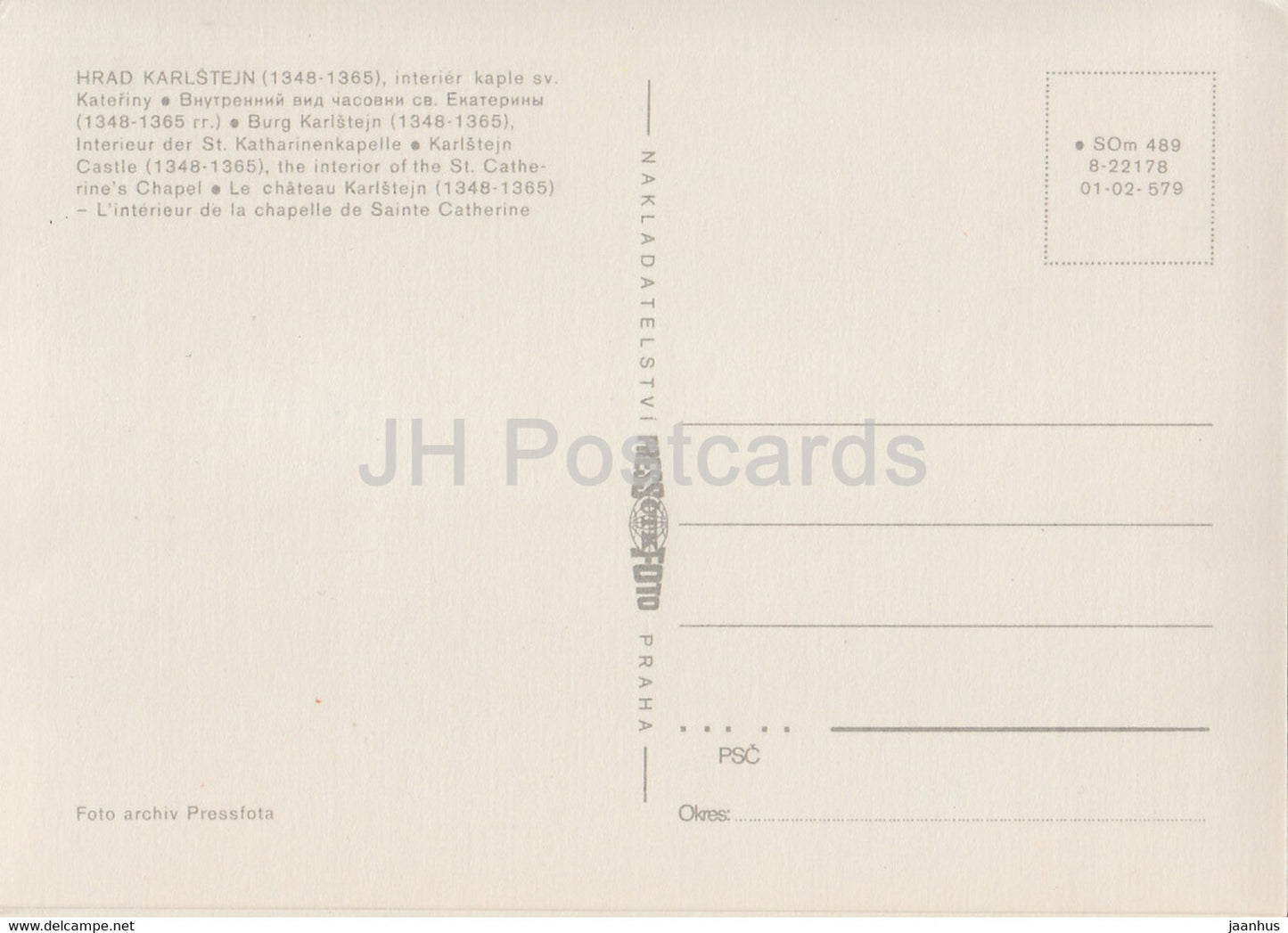 Burg Karlštejn – Das Innere der Katharinenkapelle – Tschechoslowakei – unbenutzt