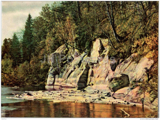 Rocks near Devil´s Cave - Sigulda views - 1963 - Latvia USSR - unused - JH Postcards