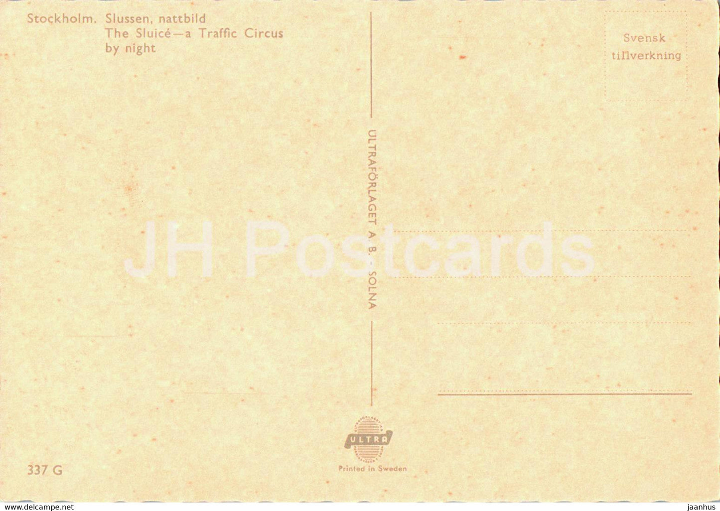 Stockholm - Slussen - nattbild - The Sluice - Traffic Circus by Night - 337 - Sweden - unused