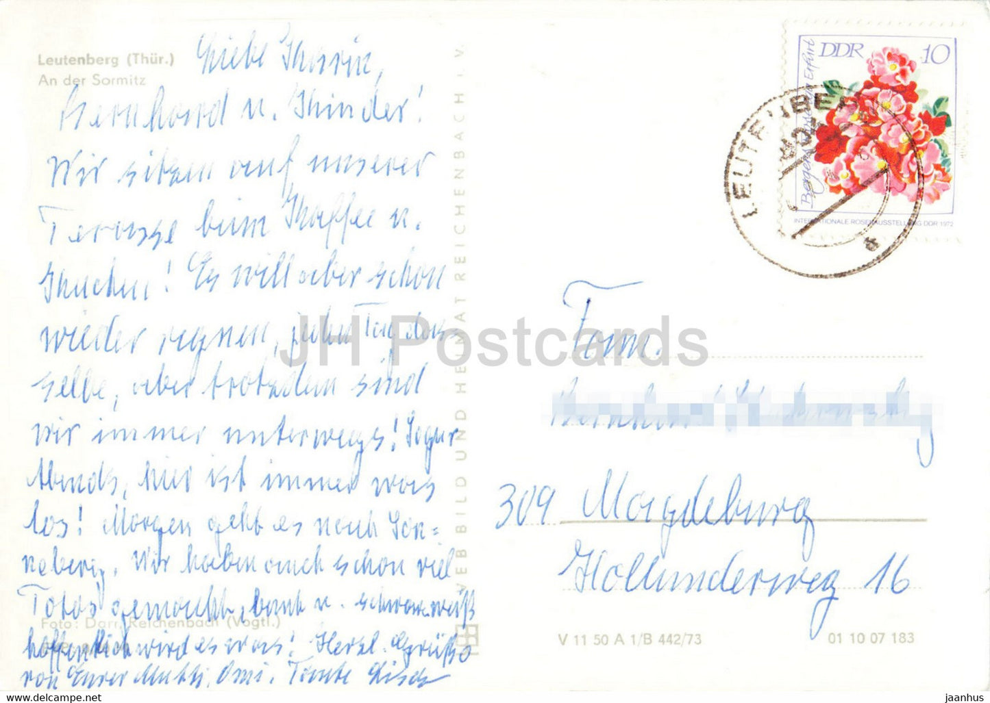 Leutenberg - An der Sormitz - Thur - carte postale ancienne - 1974 - Allemagne DDR - utilisé