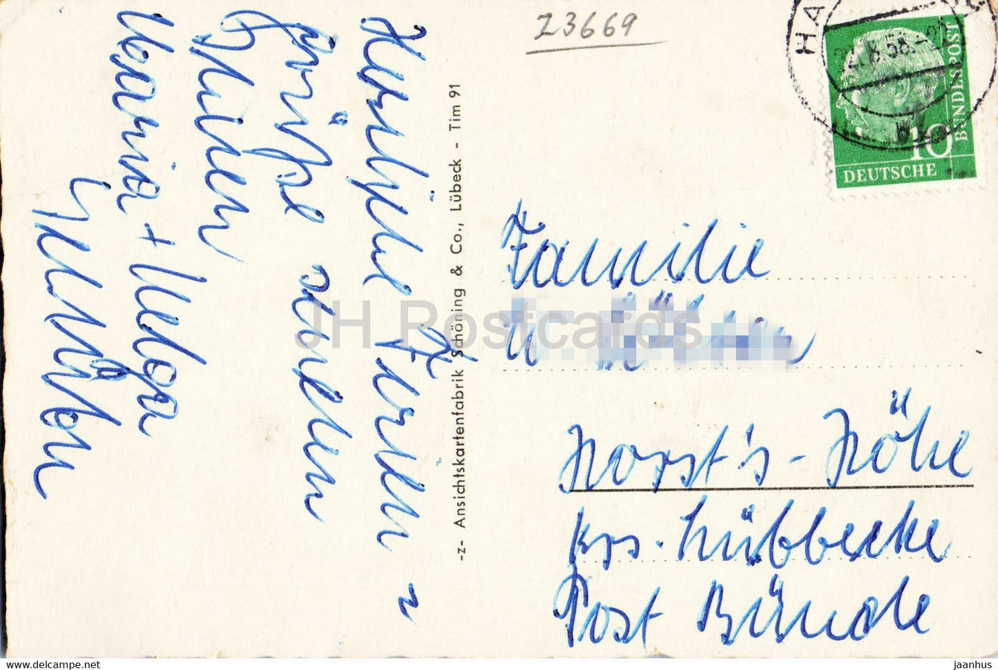 Ostseebad Timmendorferstrand - Timmendorfer Strand - Landungsbrucke - beach - old postcard - 1958 - Germany - used