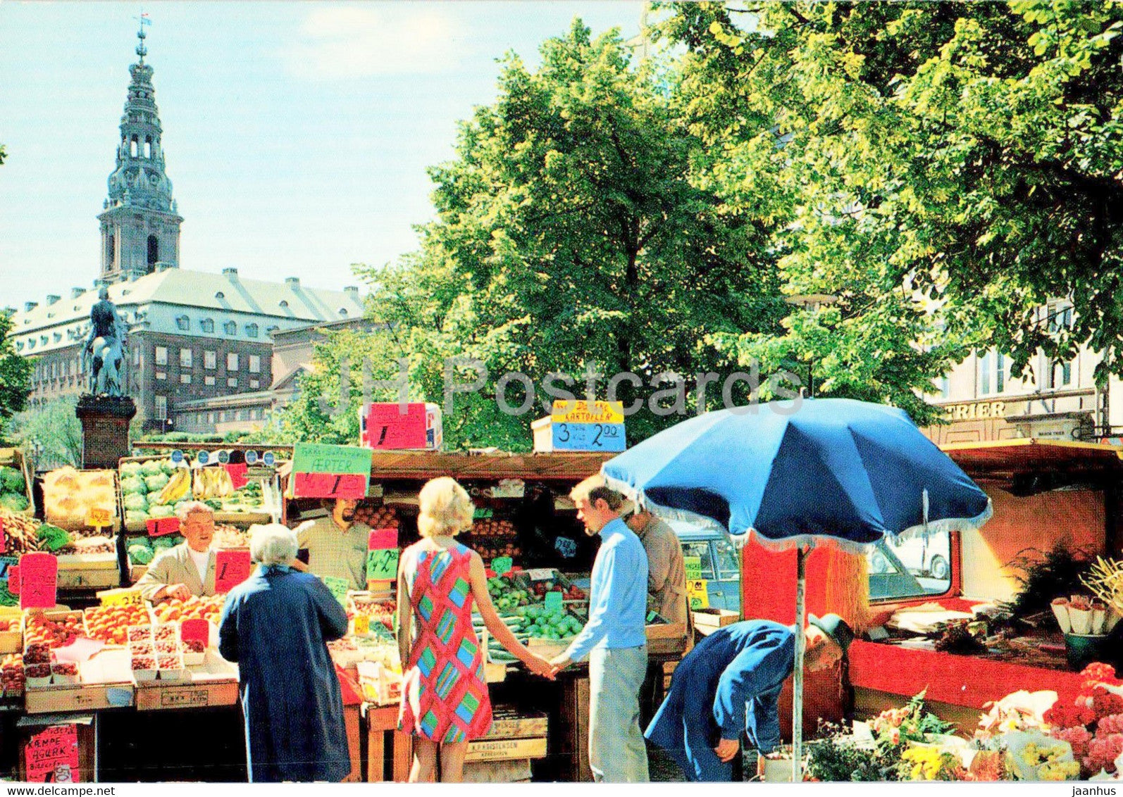 Copenhagen - Flower Market on Amagertorv - 114 - Denmark - unused - JH Postcards