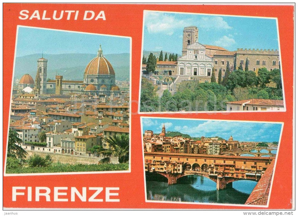 Saluti da Firenze - Firenze - Toscana - FIR 187 - Italia - Italy - sent from Italy to Germany 1985 - JH Postcards