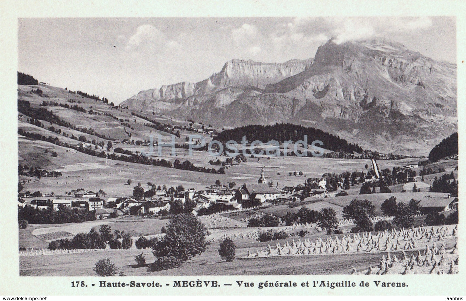 Megeve - Vue generale et l'Aiguille de Varens - 178 - old postcard - France - unused - JH Postcards