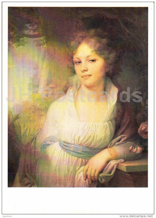 painting by V. Borovikovsky - portrait of Maria Ivanovna Lopukhina , 1797 - Russian Art - 1981 - Russia USSR - unused - JH Postcards