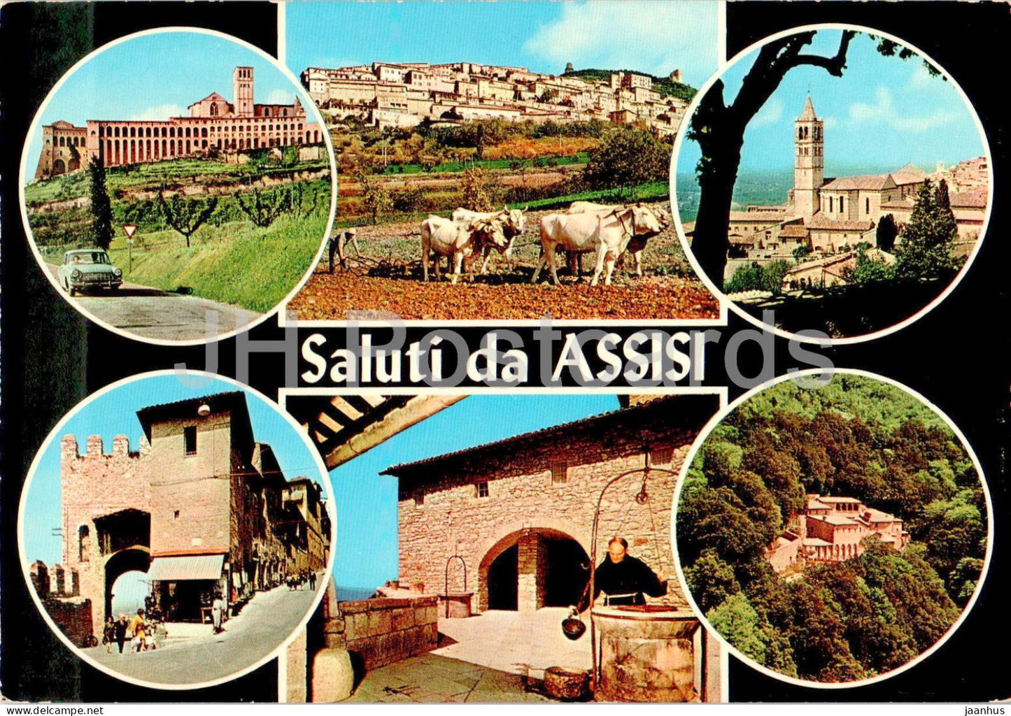 Saluti da Assisi - multiview - 53 - Italy - unused - JH Postcards