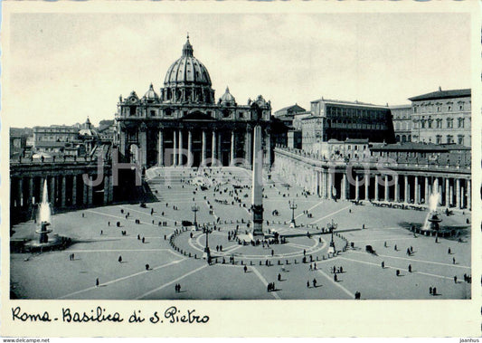 Roma - Rome - Basilica di S Pietro - St. Peter's Cathedral - old postcard - 1934 - Italy - unused - JH Postcards