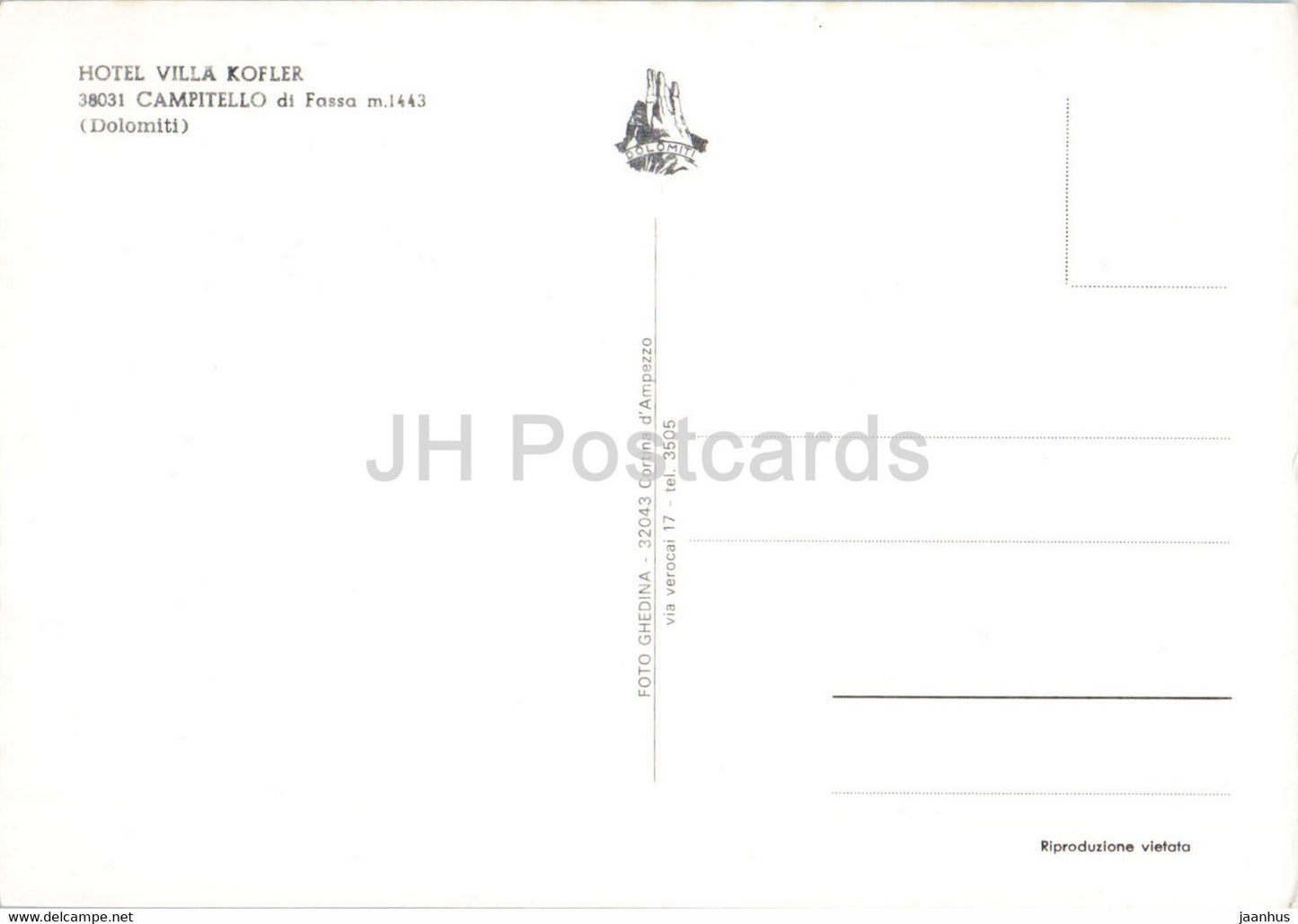 Hotel Villa Kofler 38031 Campitello di Fassa 1443 m - Italy - unused