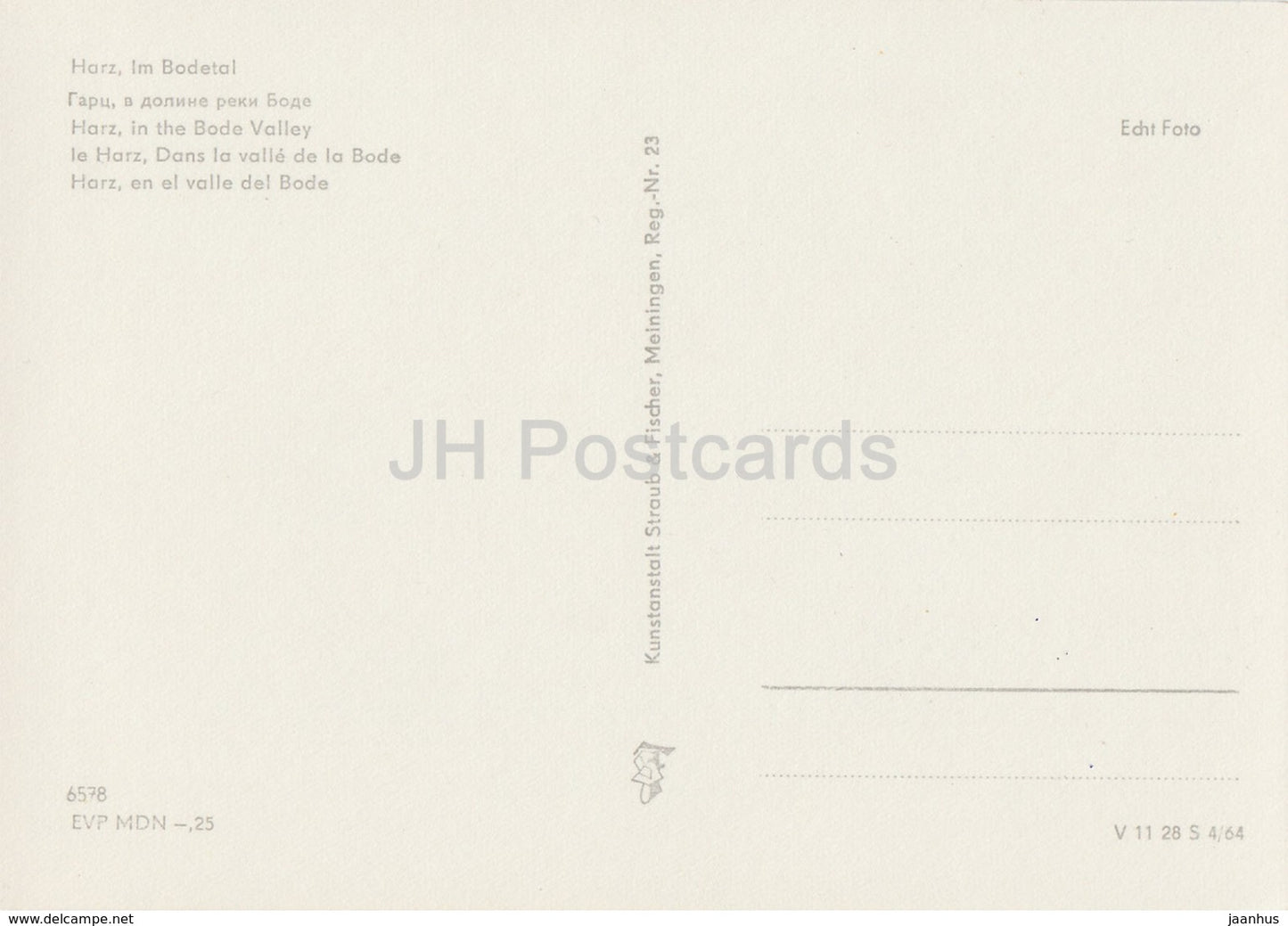 Harz im Bodetal - Harz in Bode valley - dog - cows - REISEBÜRO - 1964 - DDR - Germany - unused - JH Postcards