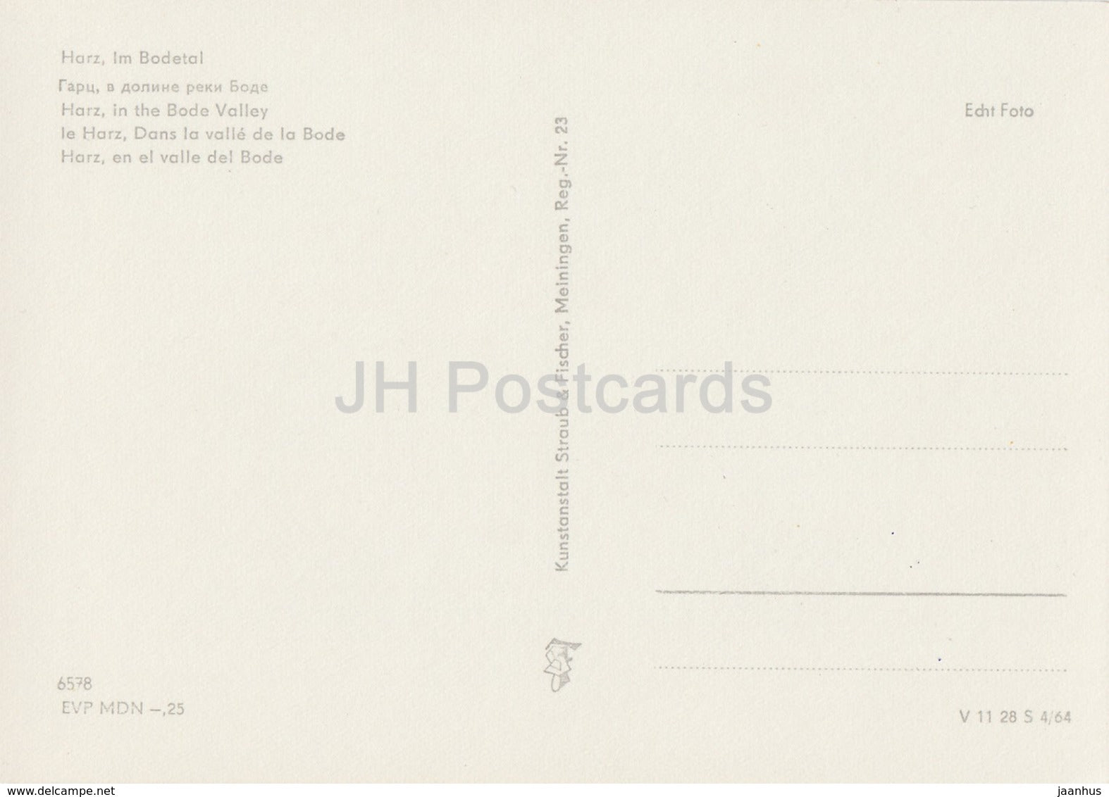 Harz im Bodetal - Harz in Bode valley - dog - cows - REISEBÜRO - 1964 - DDR - Germany - unused - JH Postcards