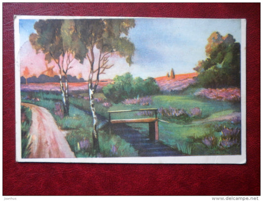 landscape view - old postcard - circulated in Estonia 1930s - Estonia - used - JH Postcards