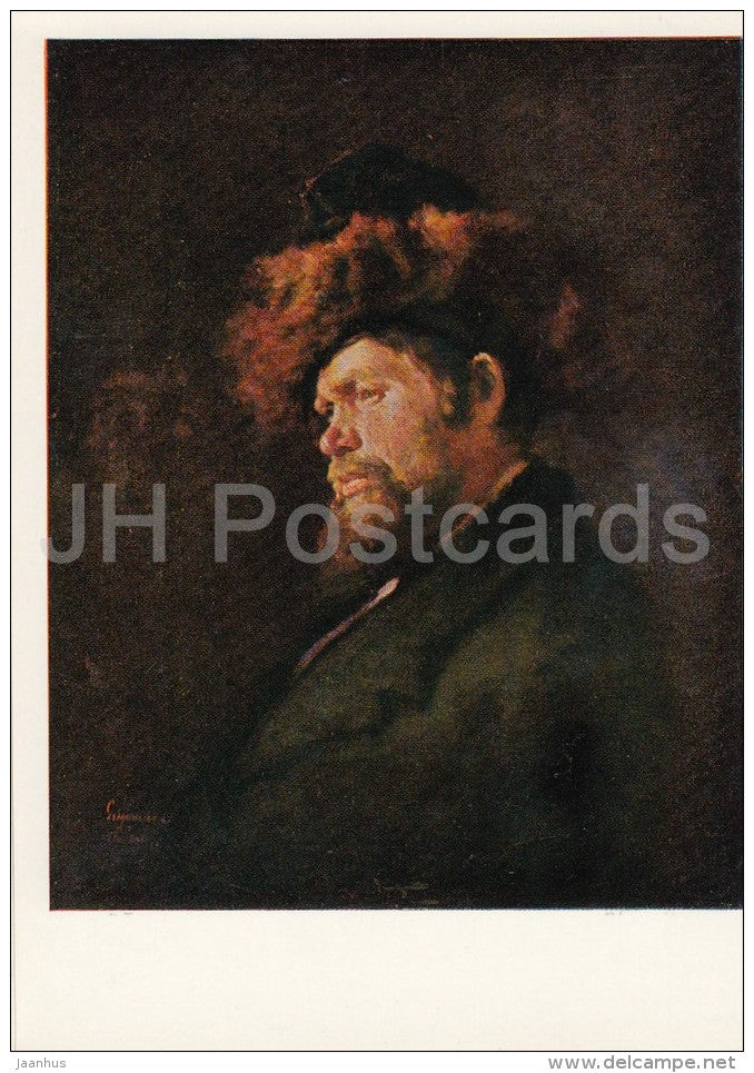 painting by Nicolae Grigorescu - Jew in a caftan , 1874 - man - Romanian art - 1976 - Russia USSR - unused - JH Postcards