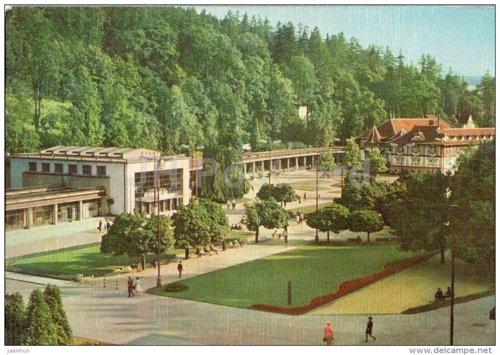 Luhacovice - spa - colonnades and springs pavilion Vincentka - Czechoslovakia - Czech - unused - JH Postcards