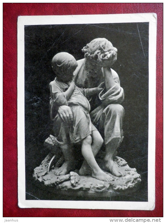sculpture by M. Chizhov - farmer in trouble , 1873 - russian sculptures - unused - JH Postcards