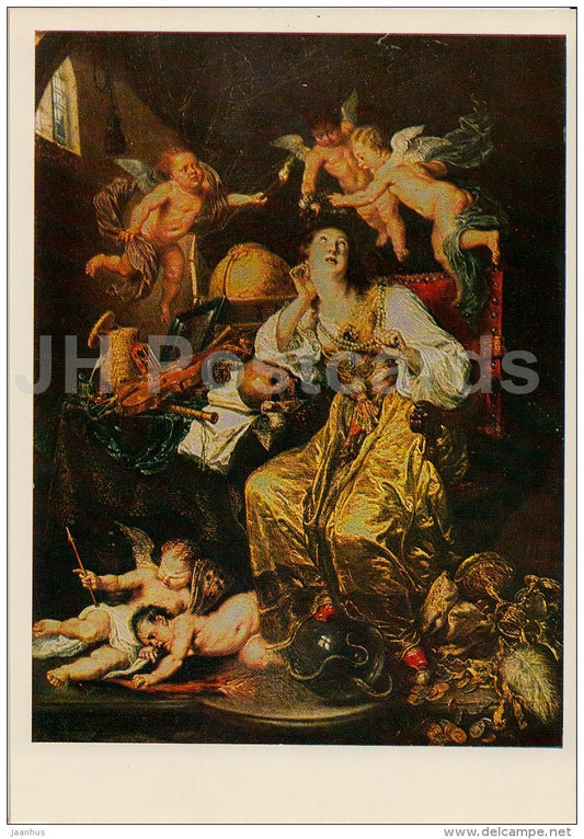 painting by David Teniers the Younger - Allegory of Prudence - angel - Flemish art - 1977 - Russia USSR - unused - JH Postcards