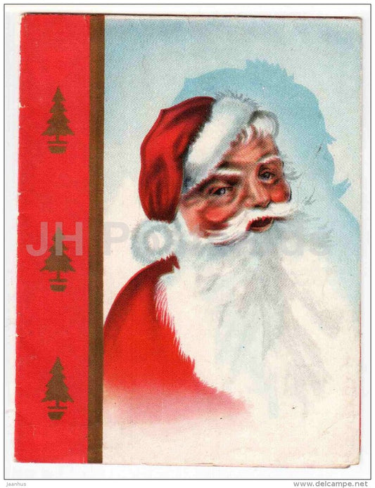 New Year Greeting Card - Santa Claus - 1957 - Estonia USSR - unused - JH Postcards