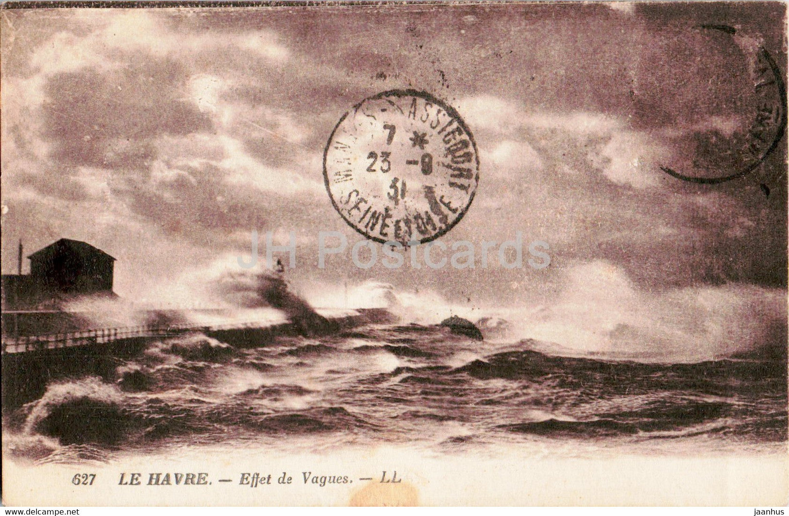 Le Havre - Effet de Vagues - 627 - old postcard - 1931 - France - used - JH Postcards
