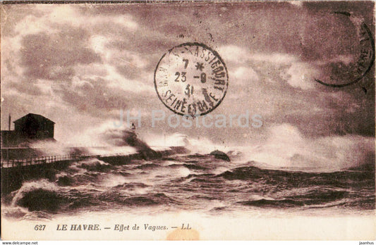 Le Havre - Effet de Vagues - 627 - old postcard - 1931 - France - used - JH Postcards