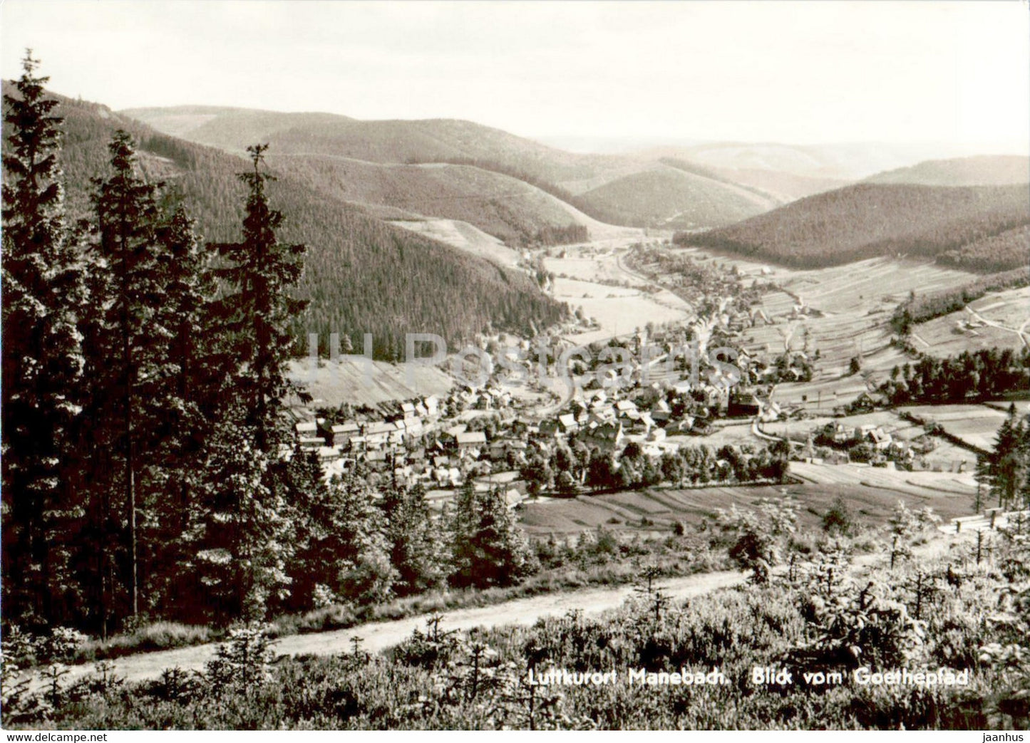 Luftkurort Manebach - Blick vom Goethepfad - old postcard - 1976 - Germany DDR - used - JH Postcards