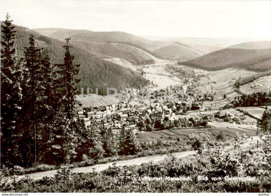 Luftkurort Manebach - Blick vom Goethepfad - old postcard - 1976 - Germany DDR - used - JH Postcards