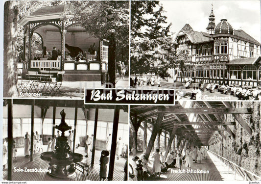 Bad Salzungen - Kurkonzert - Gradierwerk - Sole Zerstaubung - Freiluft Inhalation - old postcard - Germany DDR - unused - JH Postcards