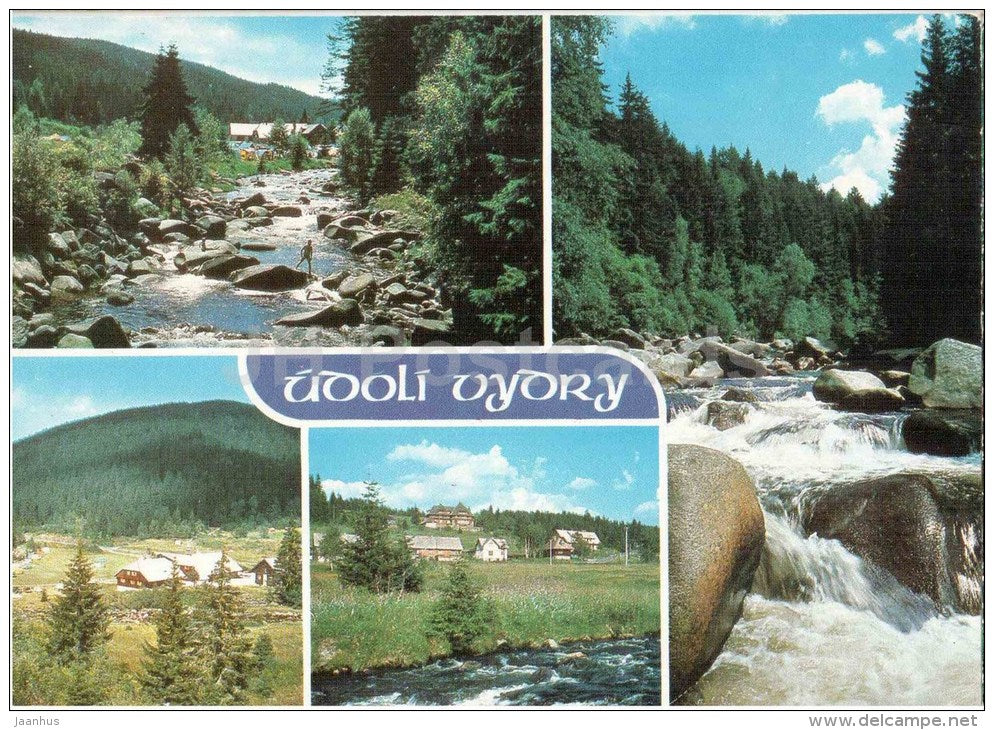 Sumava - Udoli Vydry - Otter`s valley - mountain river - Czechoslovakia - Czech - used 1981 - JH Postcards