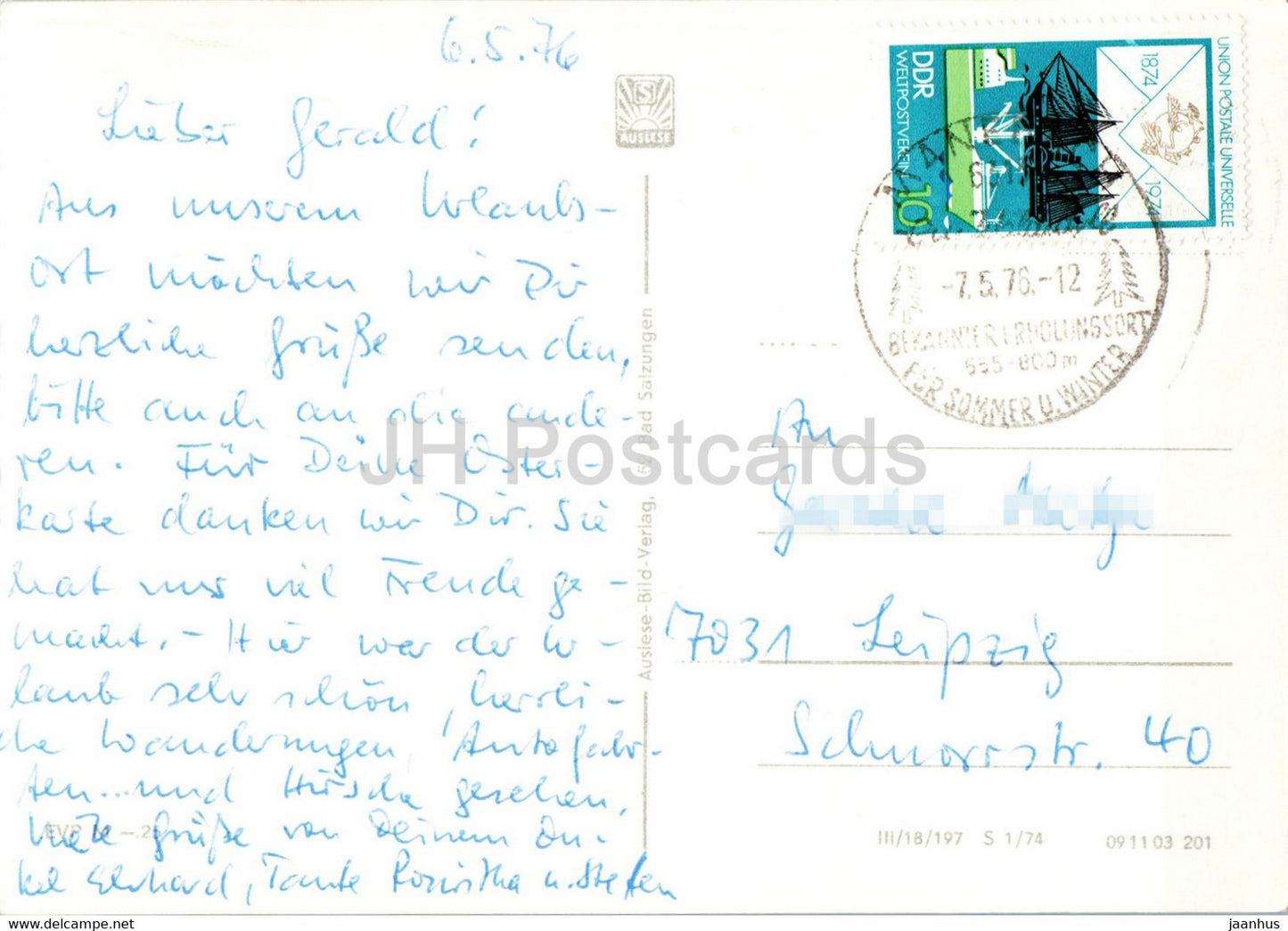 Luftkurort Manebach - Blick vom Goethepfad - old postcard - 1976 - Germany DDR - used