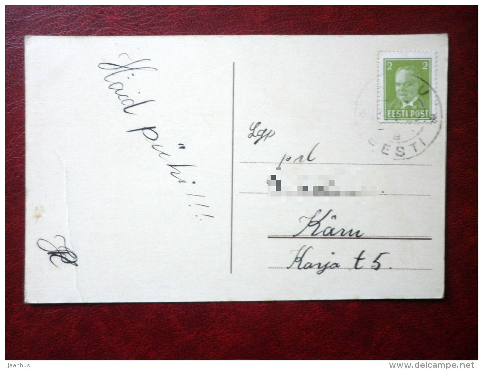 landscape view - old postcard - circulated in Estonia 1930s - Estonia - used - JH Postcards