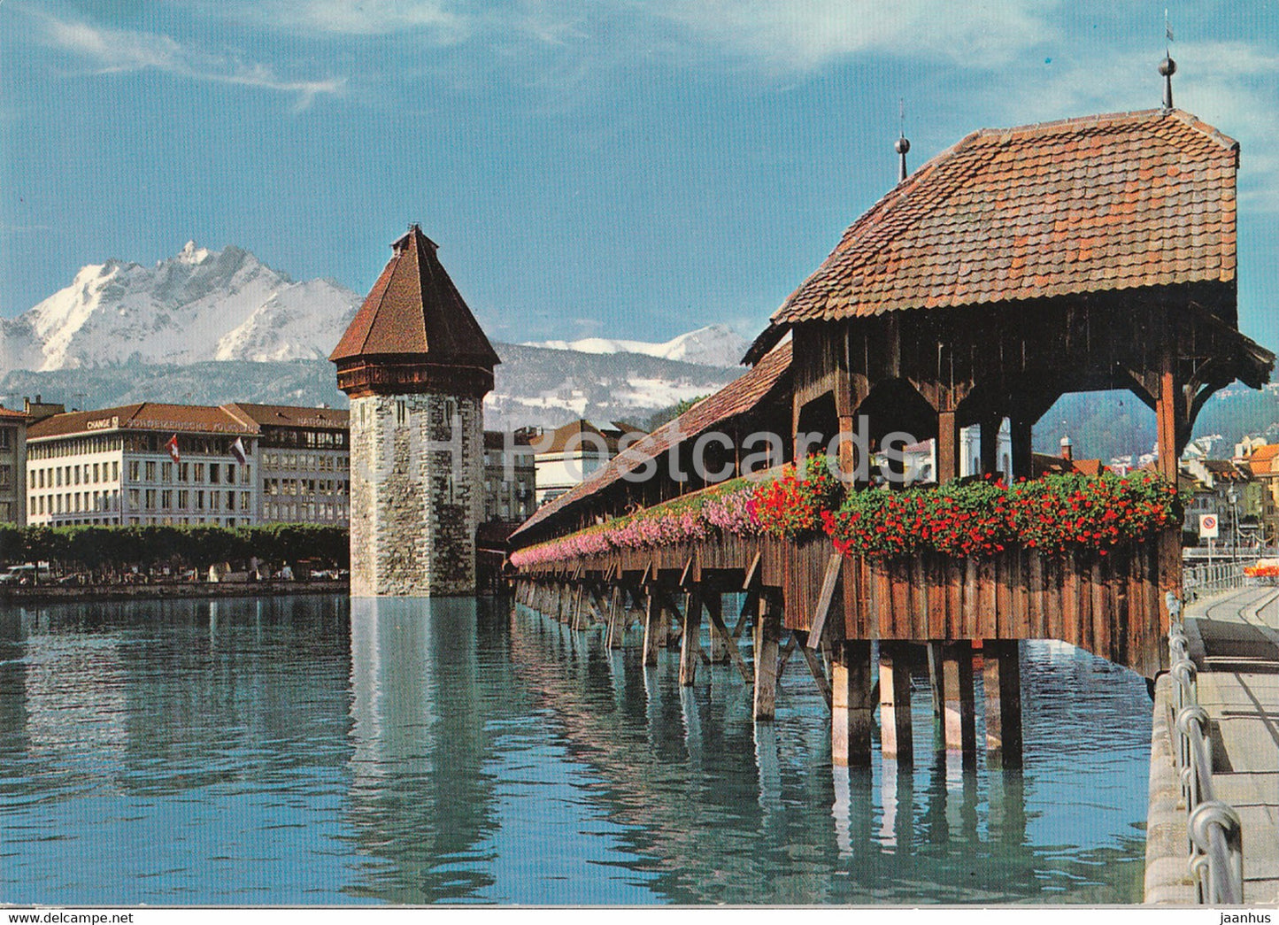 Luzern - Lucerne - Kapellbrucke mit Wasserturm und Pilatus - 7981 - Switzerland - used - JH Postcards