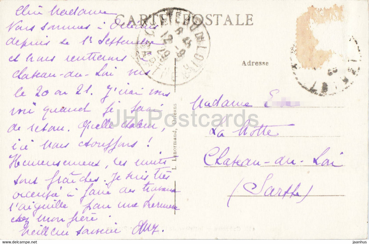 Orleans - Interieur de l'Eglise Saint Paterne - Kirche - 417 - alte Postkarte - 1929 - Frankreich - gebraucht