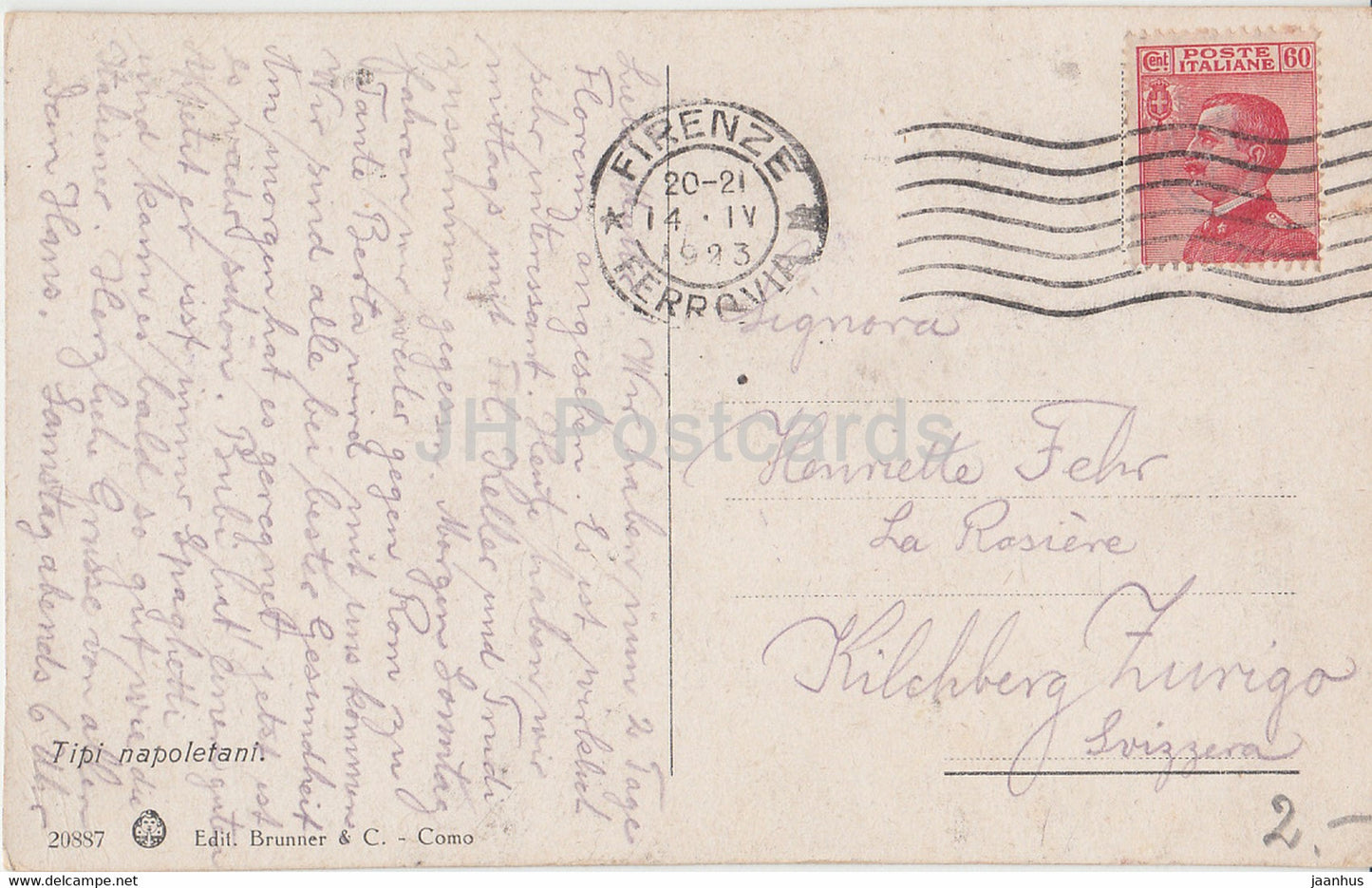 Tipi Napoletani – Pasta – Spaghetti – Jungen – Kinder – Brunner &amp; C – 20887 – alte Postkarte – 1923 – Italien – gebraucht