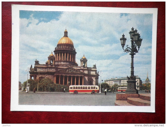 St. Isaac's Square - bus - Leningrad - St. Petersburg - 1959 - Russia USSR - unused - JH Postcards
